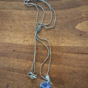 Sterling Silver Purple Heart Pendant Necklace - Women Jewelry